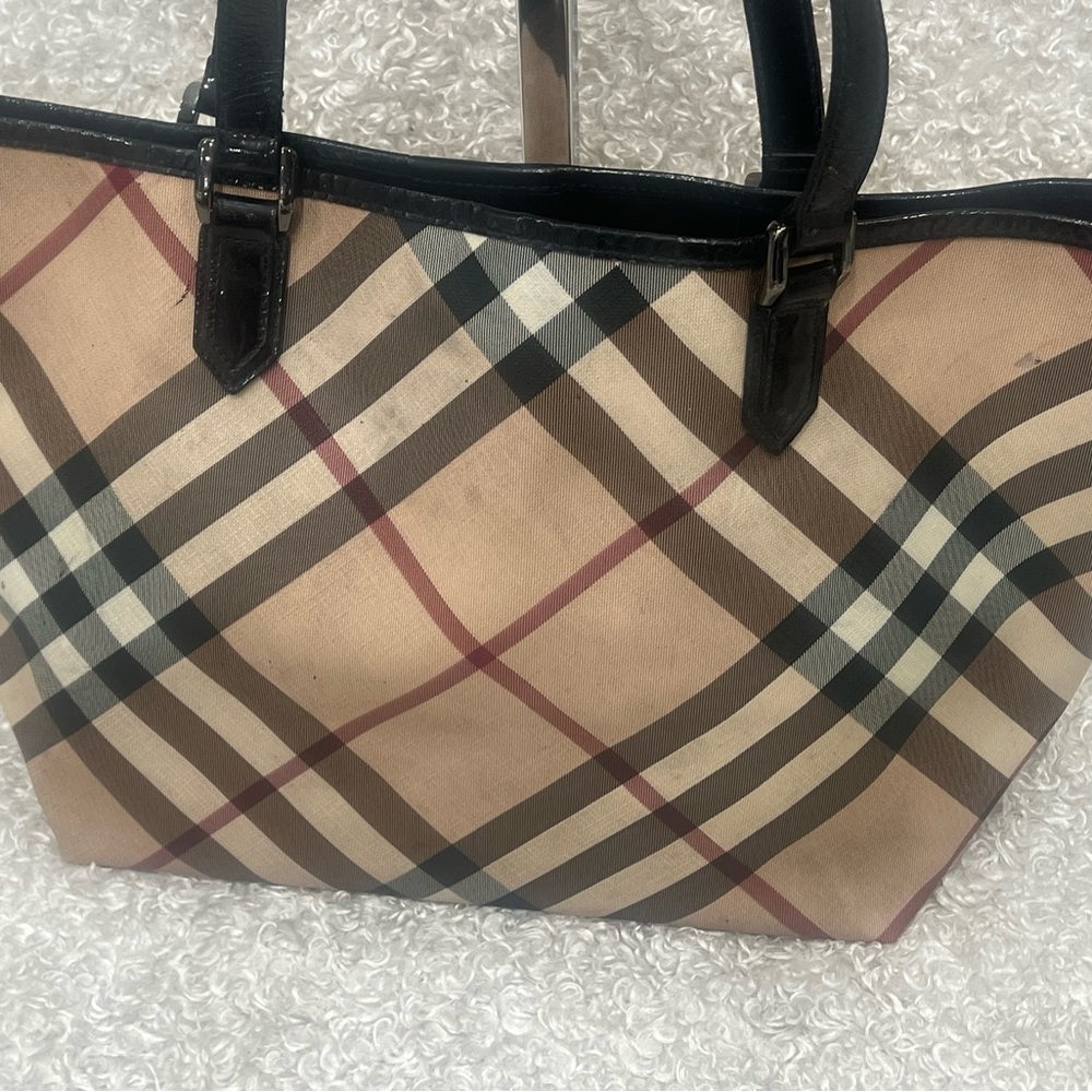 Burberry Nova Check Canvas Coated Tote Bag - Picture 4 of 16
